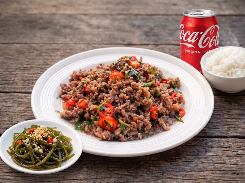 Beef with Bird's Eye Chili on Rice